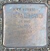 Stolperstein Hasenhöhe 95 (Alma del Banco) Hamburg-Blankenese-ben. JPG