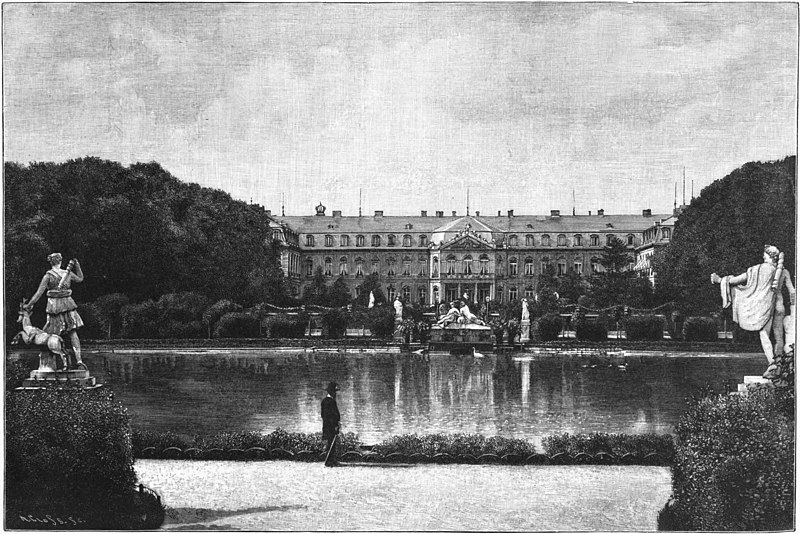 : , Neues Schloss, Gartenseite, 1889.jpg