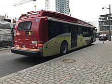 Electric buses are becoming common in some places. Pictured is an example from Toronto. TTC Electric Bus 9364BK Vehicle 3732.jpg