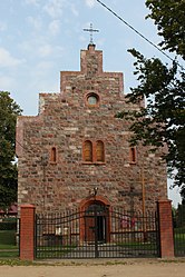 The former Protestant, now Catholic parish church in Targowo (Theerwisch)