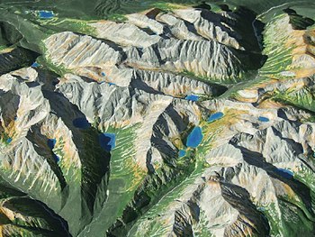Hand-made raised-relief map of the High Tatras in scale 1: 50 000 Tatry Mapa Plastyczna.JPG