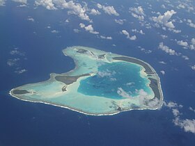 Vue aérienne de l'atoll de Tetiaroa.
