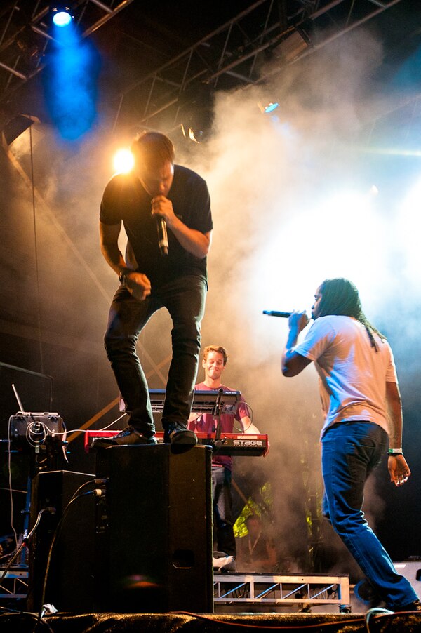 Mike Skinner and Kevin Mark Trail performing live in Sydney, 2011