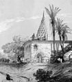 Danijelova grobnica v Suzi, gravura iz 19. stoletja v knjigi Potovanje po sodobni Perziji avtorjev Flandina in Coste