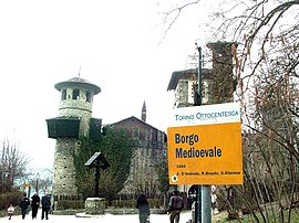 Uno scorcio del Borgo Medievale di Torino, costruito nel Parco del Valentino nel 1884.