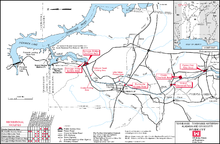 Map of the Divide Cut (part of the Tennessee-Tombigbee Waterway) and MS 365 USACE Divide Cut map large.png