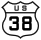 U.S. Route 38 marker