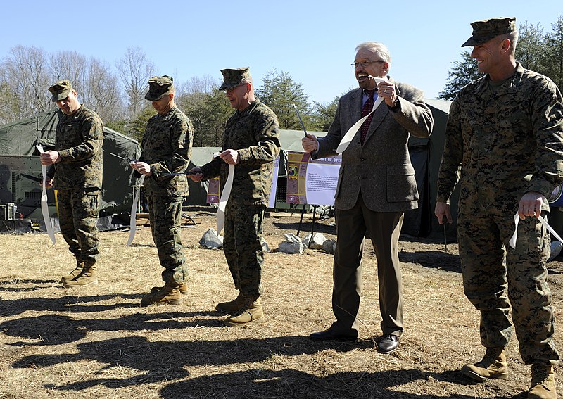 File:US Navy 100304-N-7676W-018 George Solhan, director of the Office of Naval Research, Expeditionary Maneuver Warfare ^ Combating Terrorism department, laughs during a ribbon-cutting ceremony.jpg