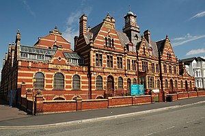 Victoria Baths with attached forecourt walls