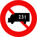 106b: Cấm ô tô tải có khối lượng chuyên chở lớn hơn giới hạn (cấm luôn cả máy kéo và xe máy chuyên dùng)