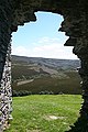 View from the Castle through a ruined doorway, towards the South East