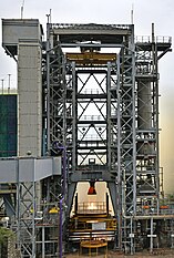 The final long-duration hot fire test of the human-rated L110-G Vikas Engine on PST Mahendragiri Vikas Engine being hot tested for duration of 240 seconds at Principal Test Stand of IPRC Mahendragiri.jpg