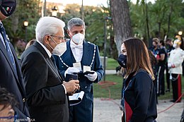 Bottaro awarded by Sergio Mattarella at Quirinale in 2021. Viviana Bottaro.JPG