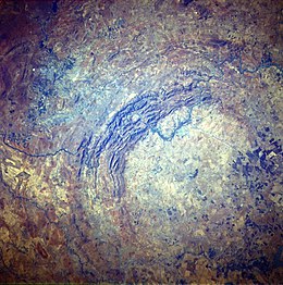 Kráter Vredefort z oběžné dráhy