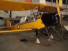 de Havilland Canada DH.82C in Commonwealth Air Training Plan trainer yellow at the Western Canada Aviation Museum (note the skis)