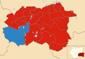 2016 local election results in Wakefield Wakefield wards 2016.png