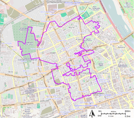 Hranice varšavského ghetta (interaktivní mapa)