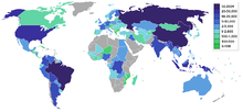 Total length of waterways per country in kilometers Waterways world.png