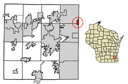 Waukesha County Wisconsin Incorporated and Unincorporated areas Butler Highlighted