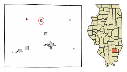 Lokasi Johnsonville di Wayne County, Illinois.