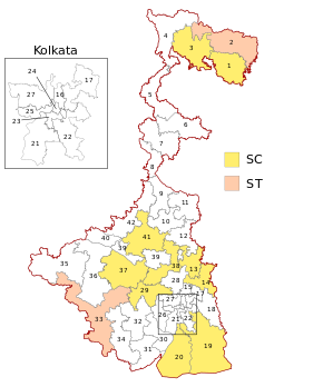 Westbengalen Wahlkreise Lok Sabha.svg