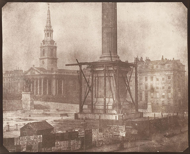The column under construction, 1843. William Henry Fox Talbot