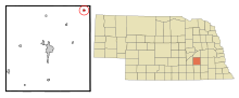 York County Nebraska Eingemeindete und nicht eingetragene Gebiete Gresham Highlighted.svg