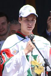 Fucale with the Halifax Mooseheads in 2013 Zachary Fucale Halifax Mooseheads 2013.jpg