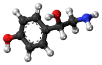 (S)-Octopamine molecule ball.png