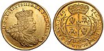 Coin of 10 golden Ducats of Grand Duke Augustus III with Vytis (Waykimas), 1756