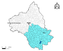 Saint-Félix-de-Sorgues dans l'arrondissement de Millau en 2020.