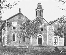 The 1880 Pea Ridge Masonic College building as it appeared in 1920, about ten years before it was razed