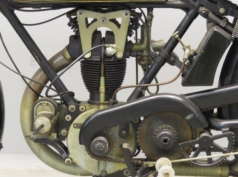 File:1925 AJS Model E6 350cc-OHV Big Port motorcycle engine left side.jpg