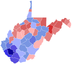 2011 West Virginia gubernatorial special election results map by county.svg