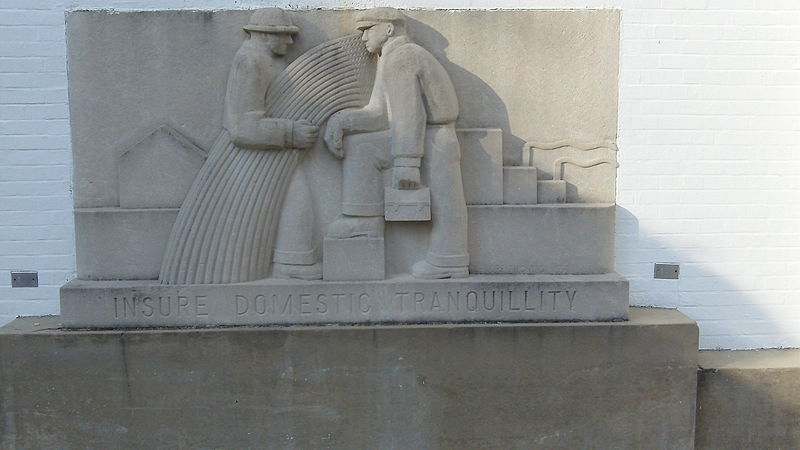 File:3-Greenbelt Community Center Preamble to the Constitution of the US by WPA Sculptress Leonore Thomas Strauss.JPG