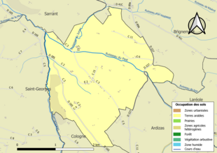 Kolorowa mapa przedstawiająca użytkowanie gruntów.