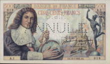 500 francs Colbert, Face recto