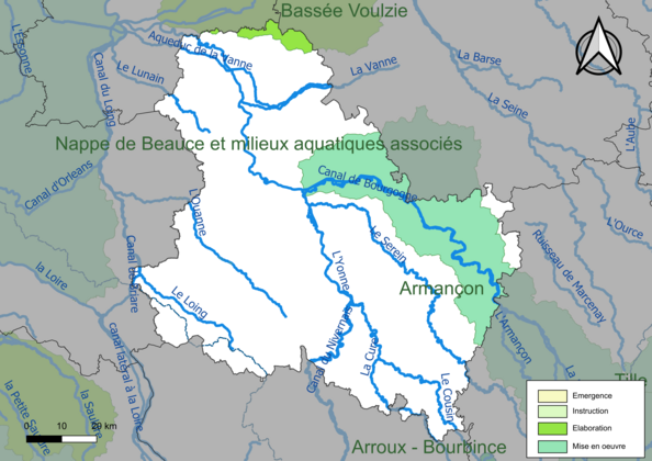 Carte des SAGE au 17 juin 2022.