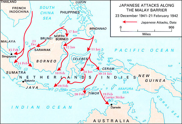 Japanese attacks along the Malay Barrier December 23, 1941 – February 21, 1942.