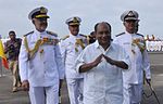 Miniatuur voor Bestand:AK Antony at the Parade accompanied by Chief of the Naval Staff, Admiral DK Joshi, Flag Officer Commanding in Chief Southern Naval Command Vice Admiral Satish Soni and Vice Admiral Pradeep Chauhan, Commandant INA.jpg