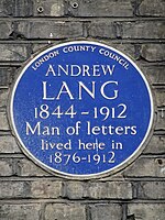 ANDREW LANG 1844-1912 Man of letters lived here in 1876-1912.jpg