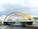 A 10 motorway bridge over the canal