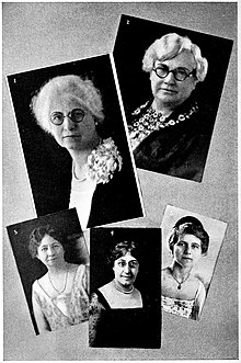 Několik významných žen v Arizoně, C. Louise Boheringer, Mattie L. Williams, Marie Bartlett Heard, Margaret Wheeler Ross, Edith O. Kitt.jpg