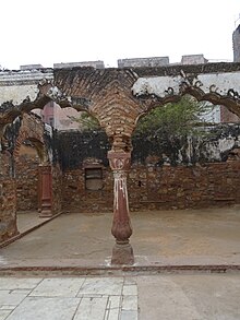 A decaying pillar inside Zafar Mahal A decaying pillar inside Zafar Mahal, Mehrauli, Delhi, India (2016).jpg