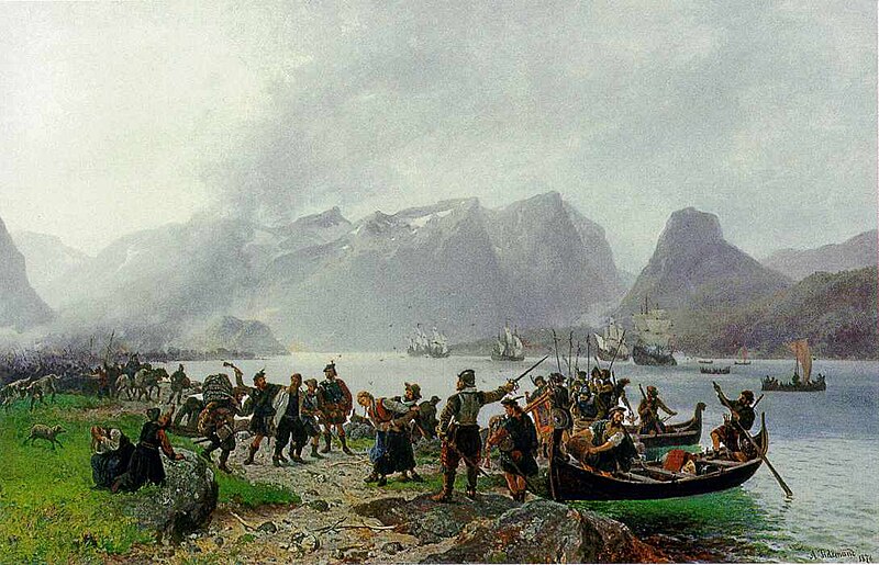 File:Adolph Tidemand & Morten Müller Sinclairs landing i Romsdal.jpg