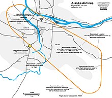 Flight path illustration of Alaska Airlines Flight 1282 AlaskaAirlines1282a.jpg