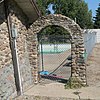 Alpena Bathhouse and Swimming Pool Alpena, SD, swimming pool bathhouse E arch 1.jpg