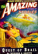 "Quest of Brail" closed out 1945's Amazing Stories, with every issue featuring a Shaver cover painted by Robert Gibson Jones