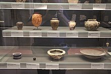 Ancient Egypt Predynastic Stone Vessels. Louvre Museum, Paris Ancient Egypt Predynastic Stone Vessels (27732541153).jpg