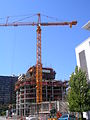 View of the site from the corner of Main St. and Harrison St.